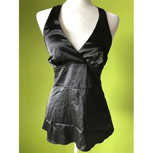 Iz Sleeveless Halter Band Waist Low Back Top M